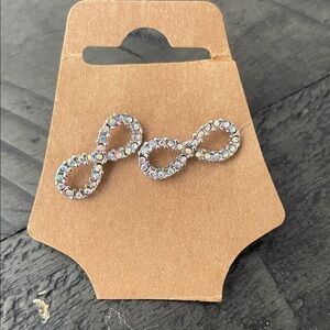 SilverTone Infinity Stud Earrings